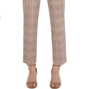 Liverpool Kelsey Trousers Orange and Brown Plaid NWT 6/28 petite